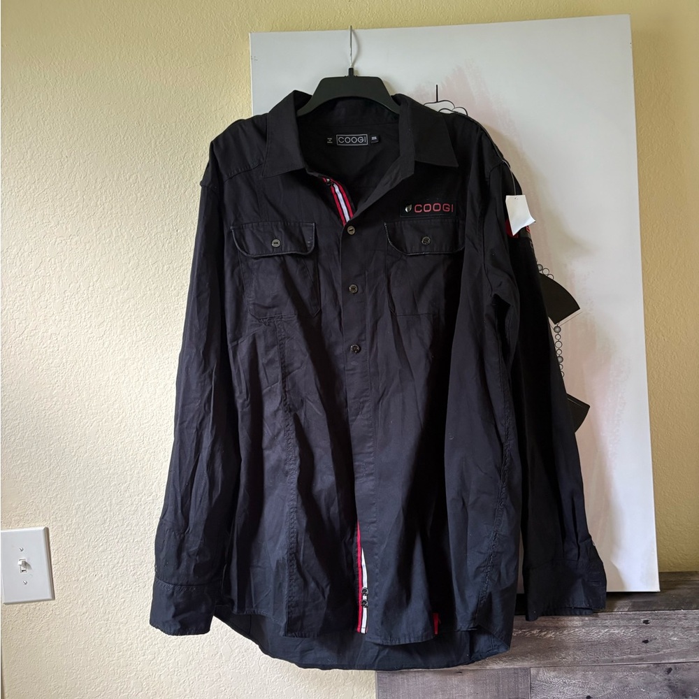 COOGI Men's Black Shirt Jacket